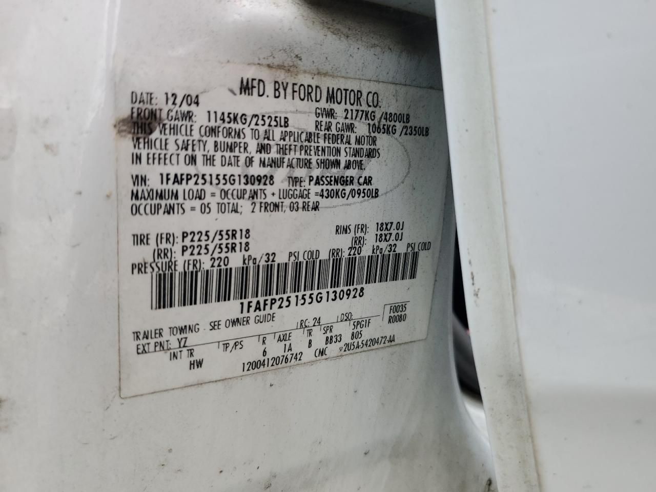 2005 Ford Five Hundred Limited