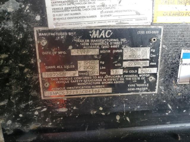 2018 MAC END Dump Trailer