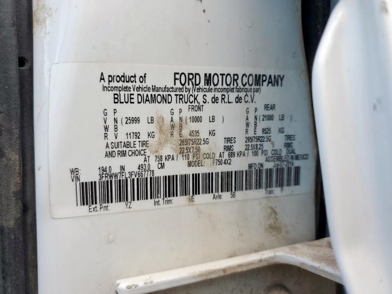 2015 Ford F750 Super Duty Utility / Service Truck