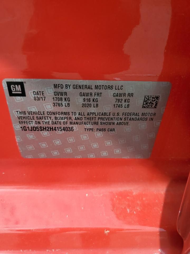 2017 Chevrolet Sonic lt