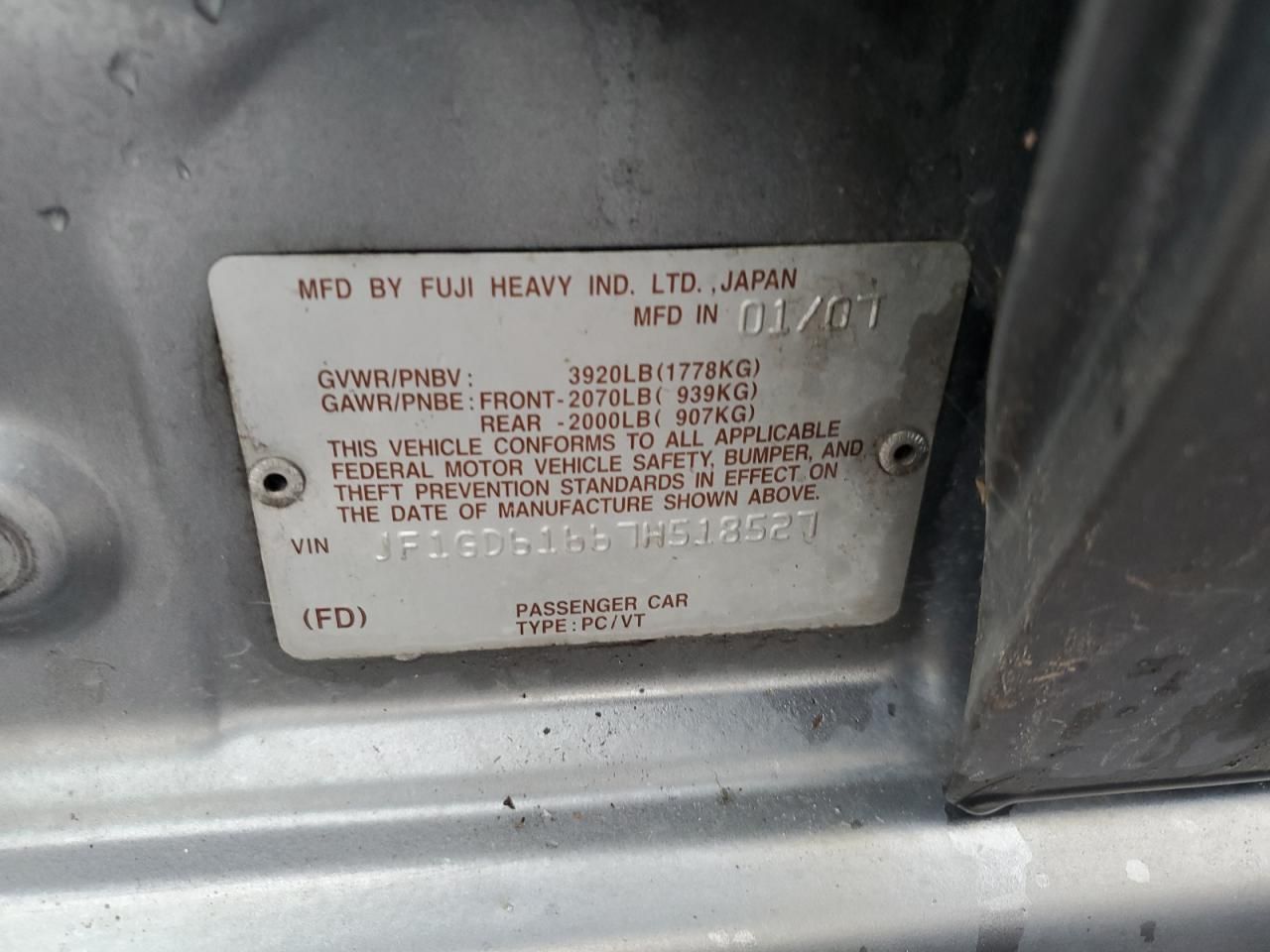 2007 Subaru Impreza 2.5i