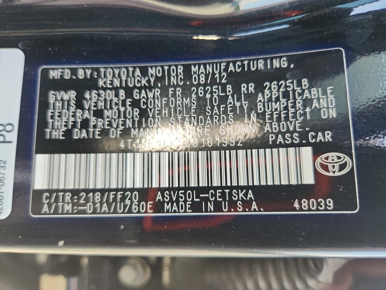 2012 Toyota Camry Base