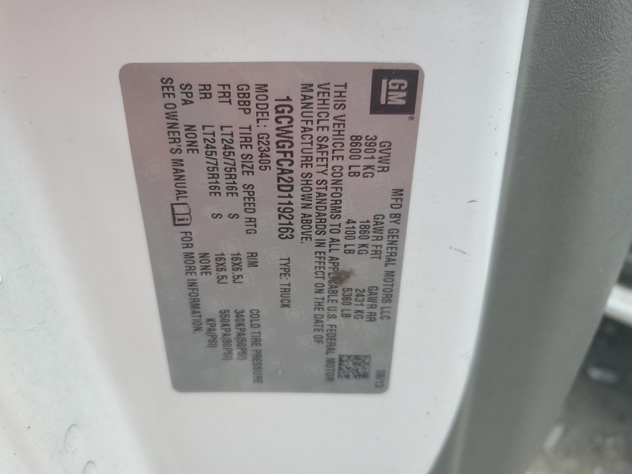 2013 Chevrolet Express G2500