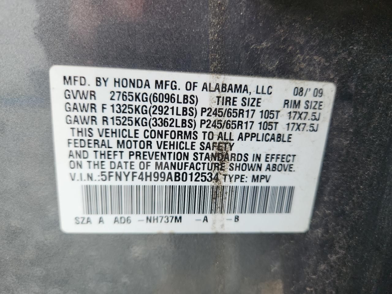 2010 Honda Pilot Touring