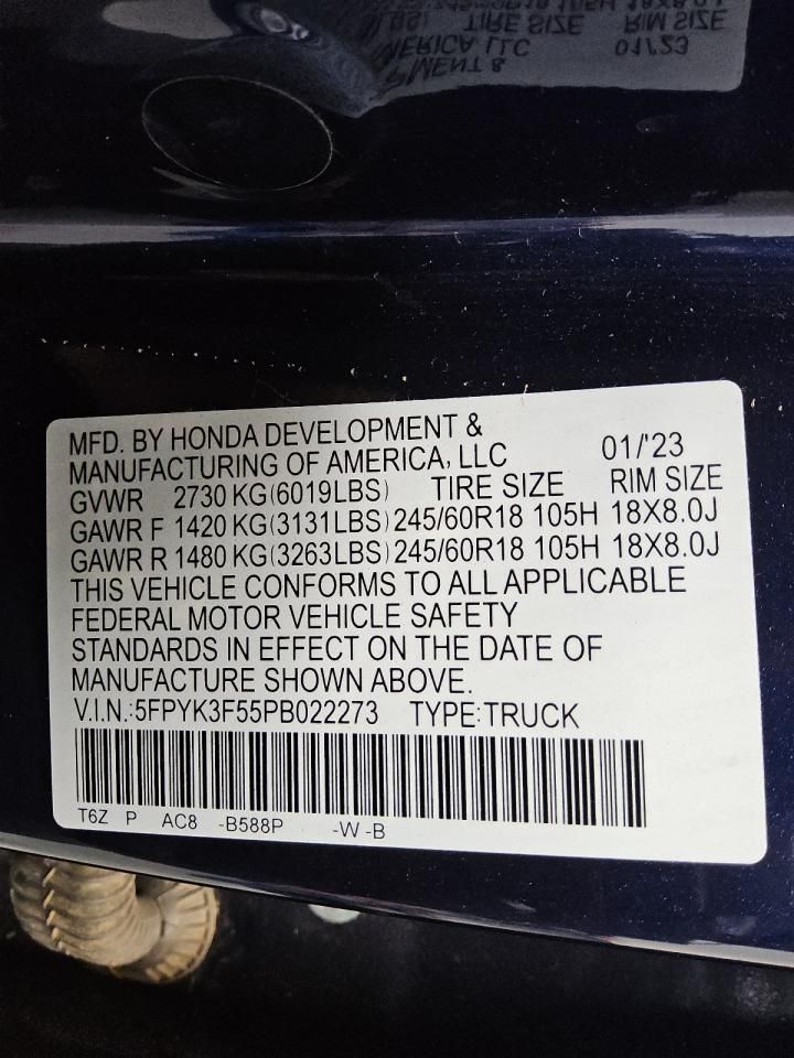 2023 Honda Ridgeline rtl