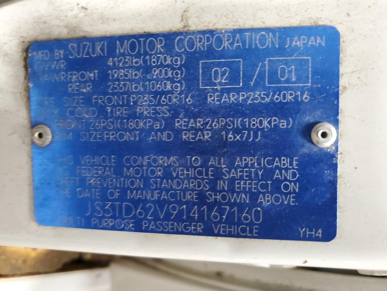 2001 Suzuki Grand Vitara jx