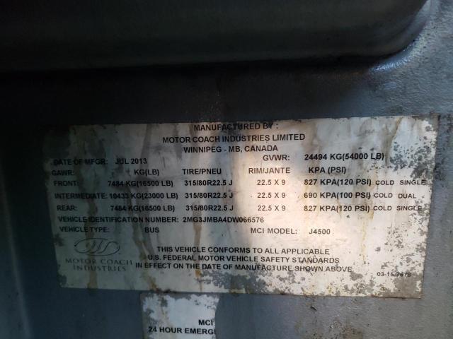 2013 Motor Coach Industries Transit Bus