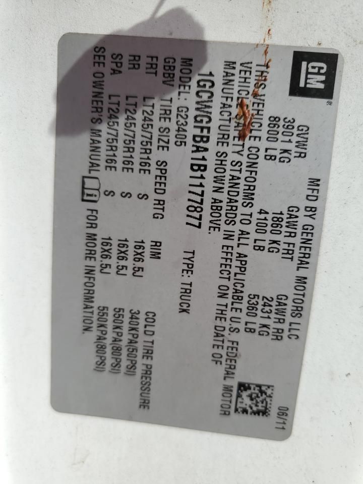 2011 Chevrolet Express G2500