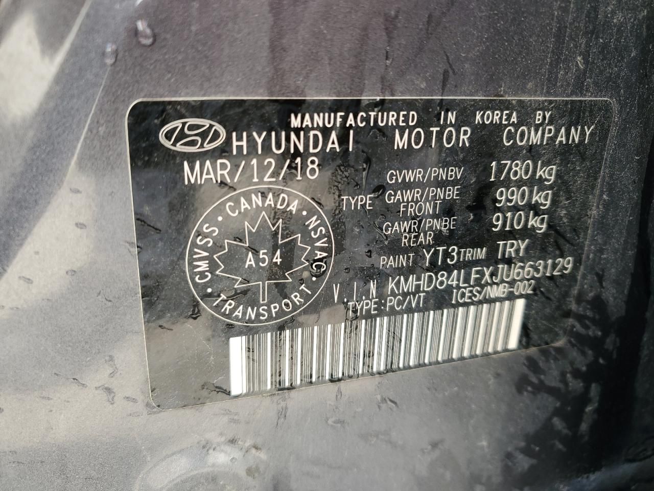 2018 Hyundai Elantra sel