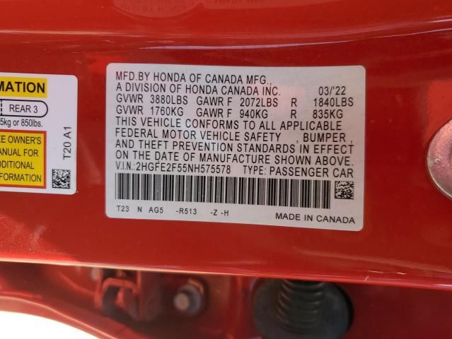 2022 Honda Civic Sport