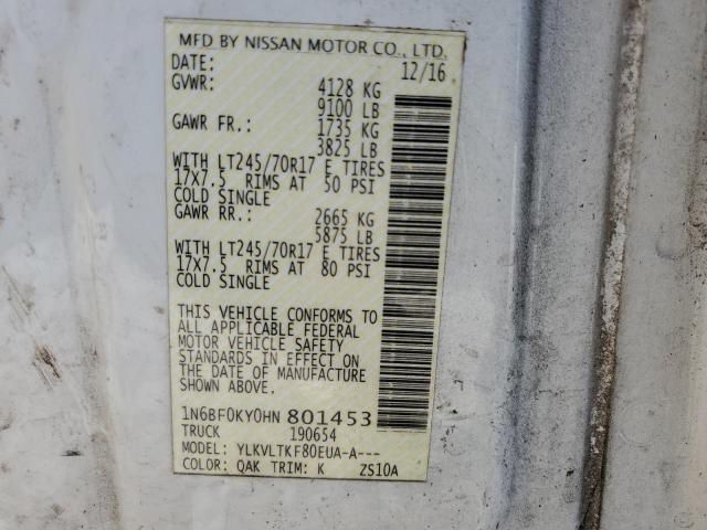 2017 Nissan NV 1500 S