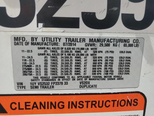 2014 Utility VS2DX DRY Van Trailer