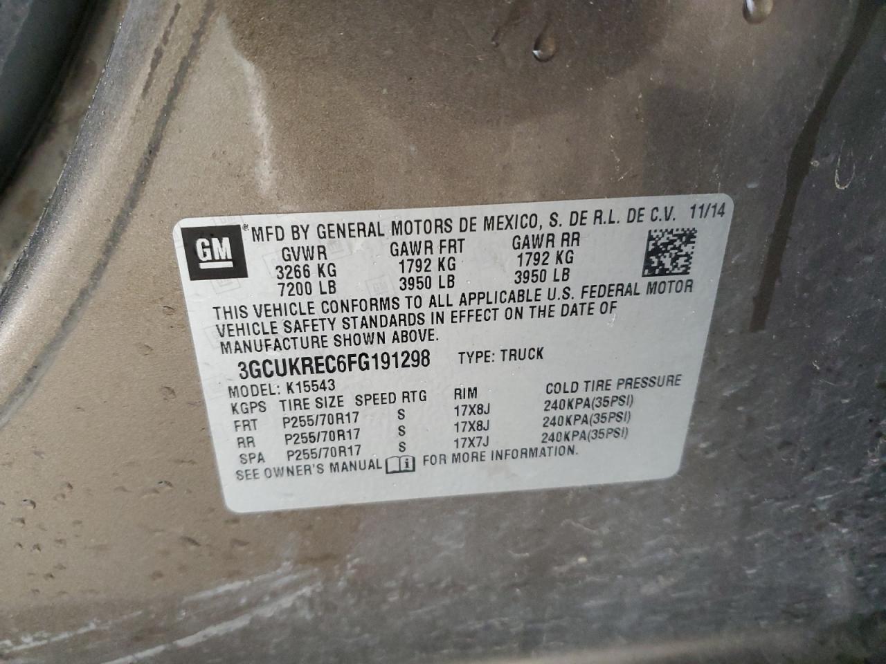 2015 Chevrolet Silverado K1500 lt