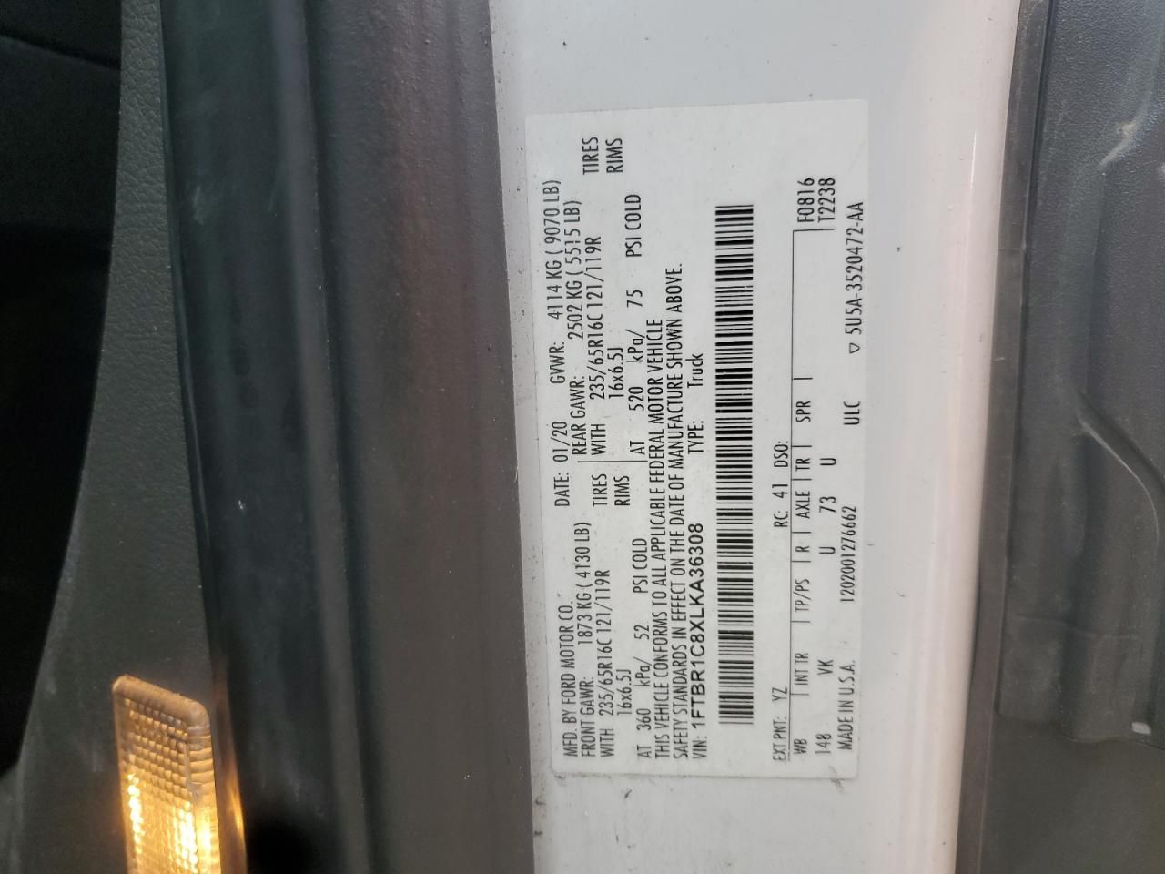 2020 Ford Transit Cargo Van T