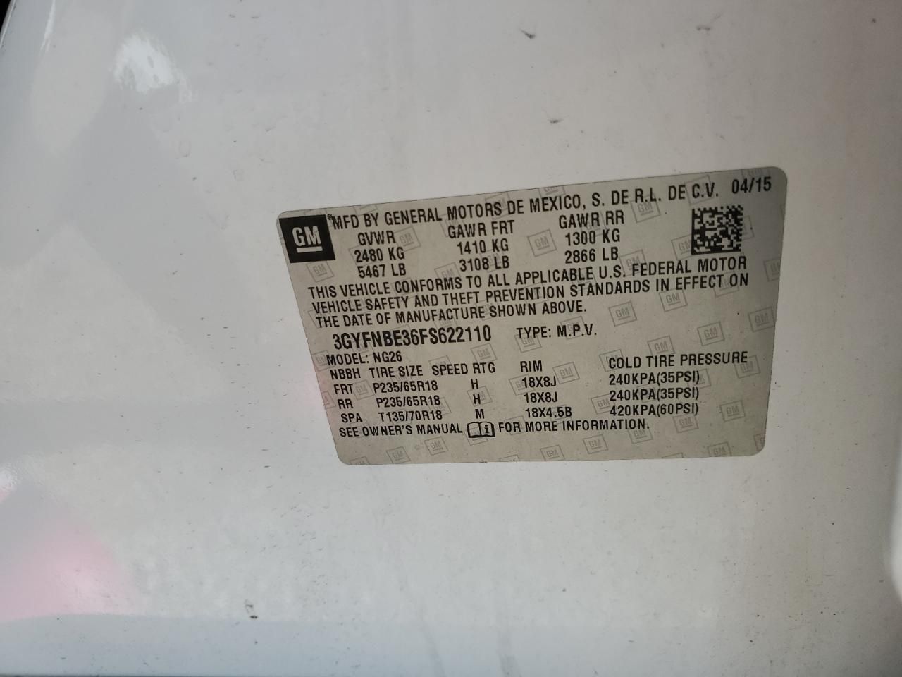 2015 Cadillac Srx Luxury Collection