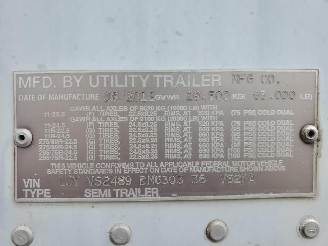 2013 Utility VS2RA Refrigerated Van Trailer