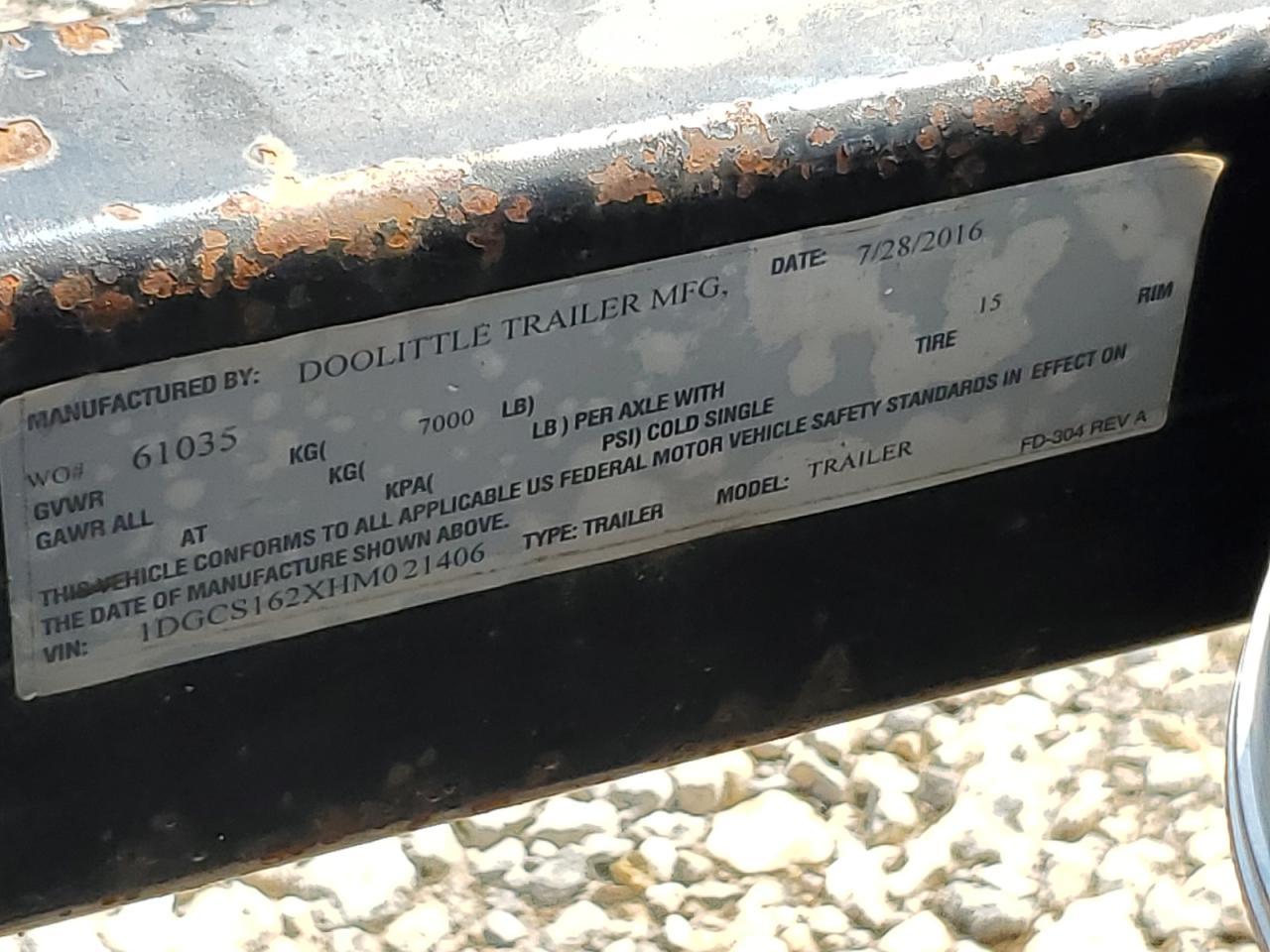 2017 Doolittle FD304 Enclosed Cargo Trailer