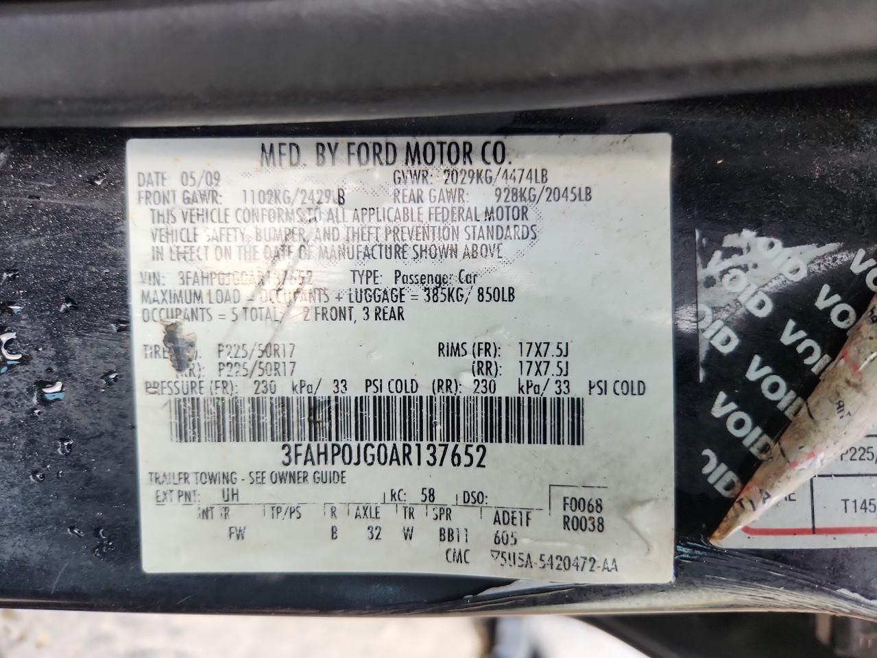 2010 Ford Fusion sel