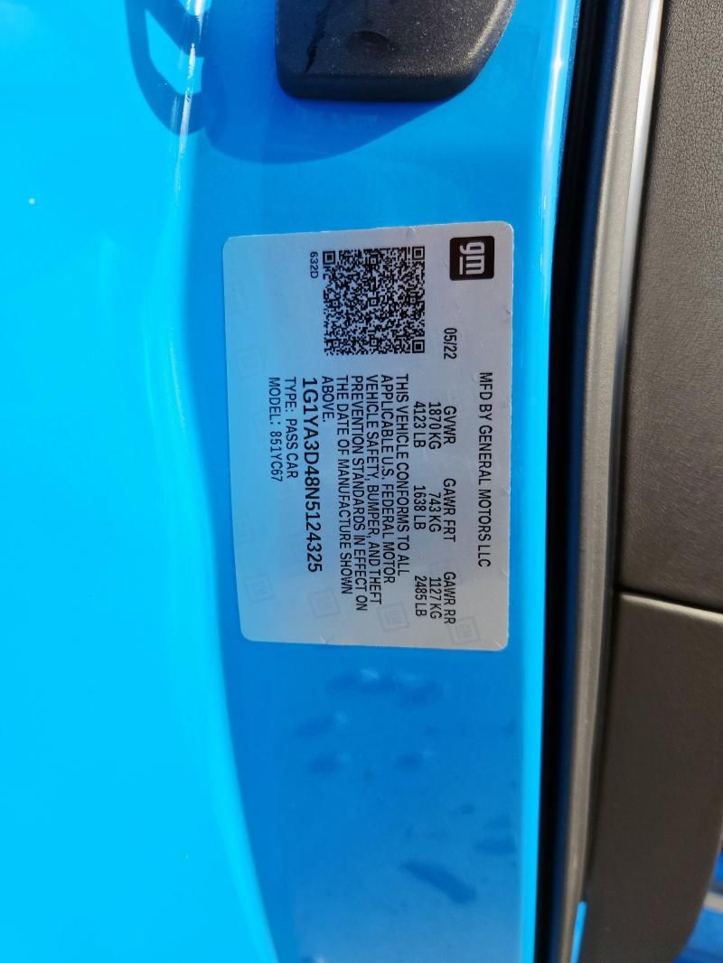2022 Chevrolet Corvette Stingray 1LT