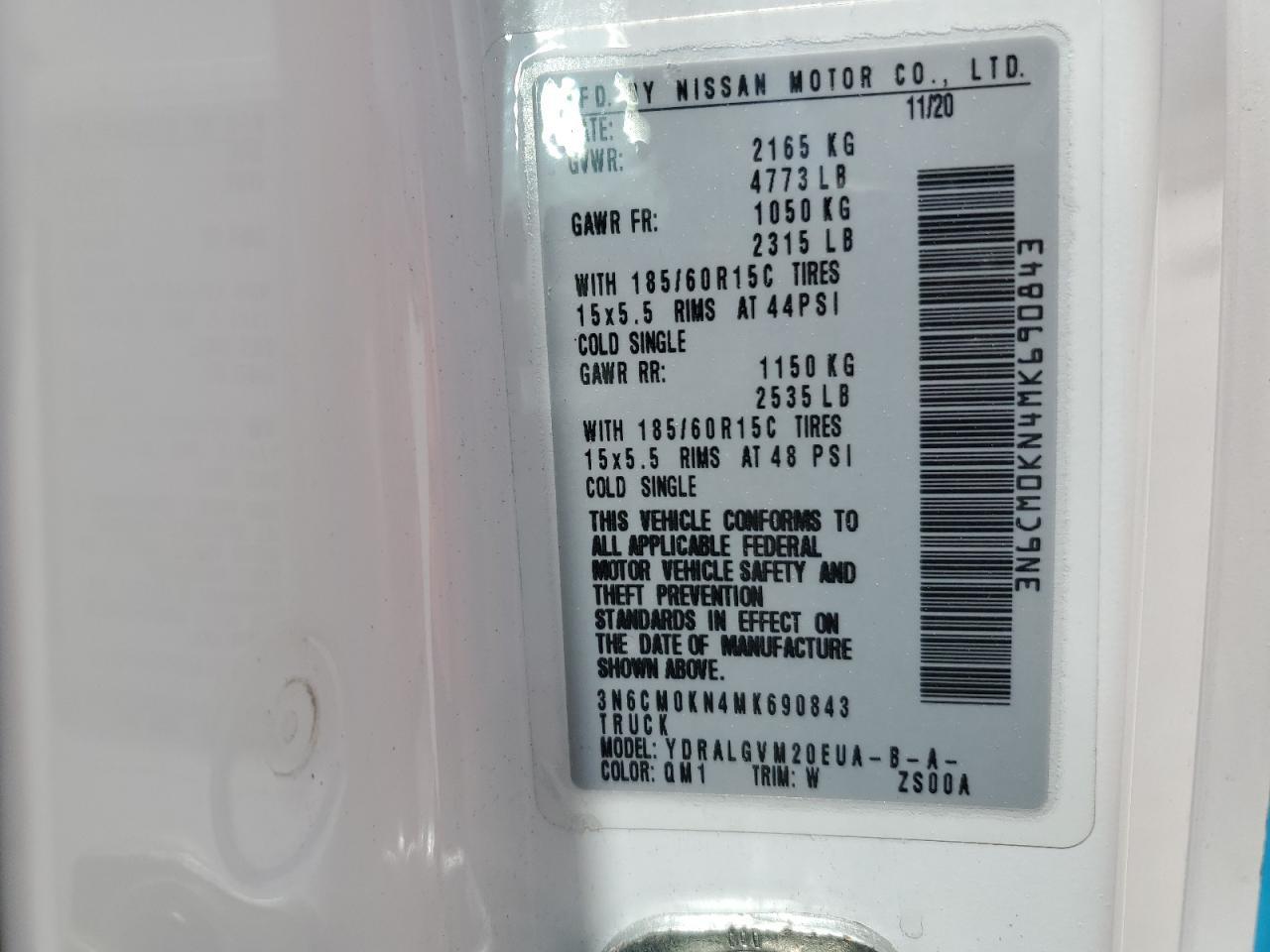 2021 Nissan NV200 2.5S