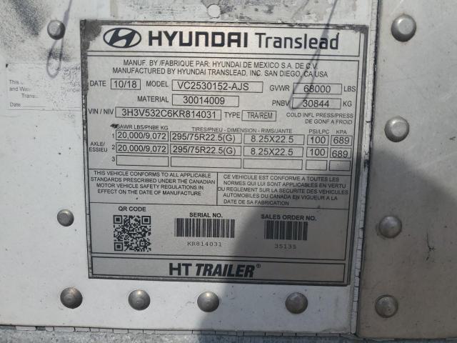 2019 Hyundai VC2530152-AJS DRY Van Trailer