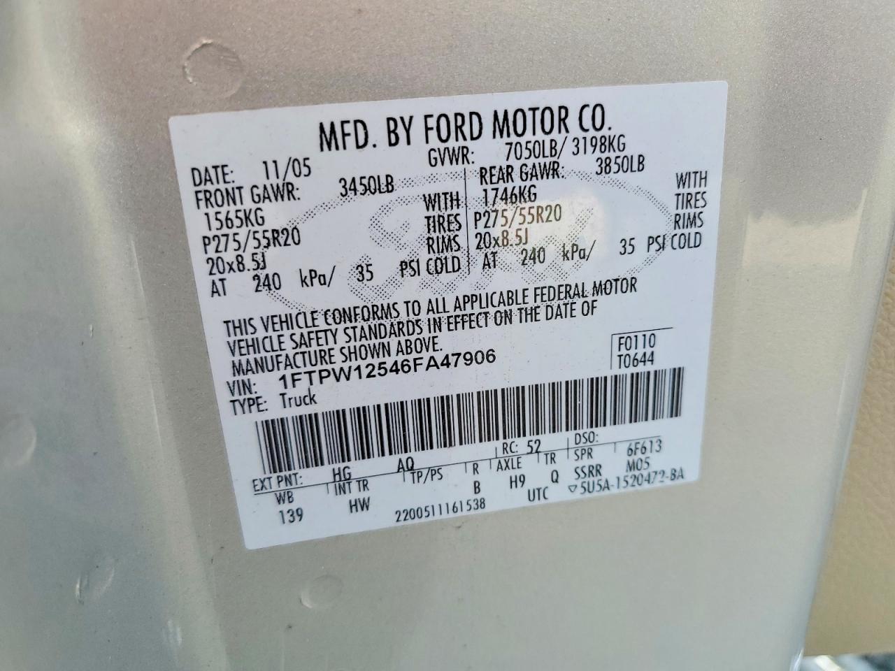 2006 Ford F150 Supercrew