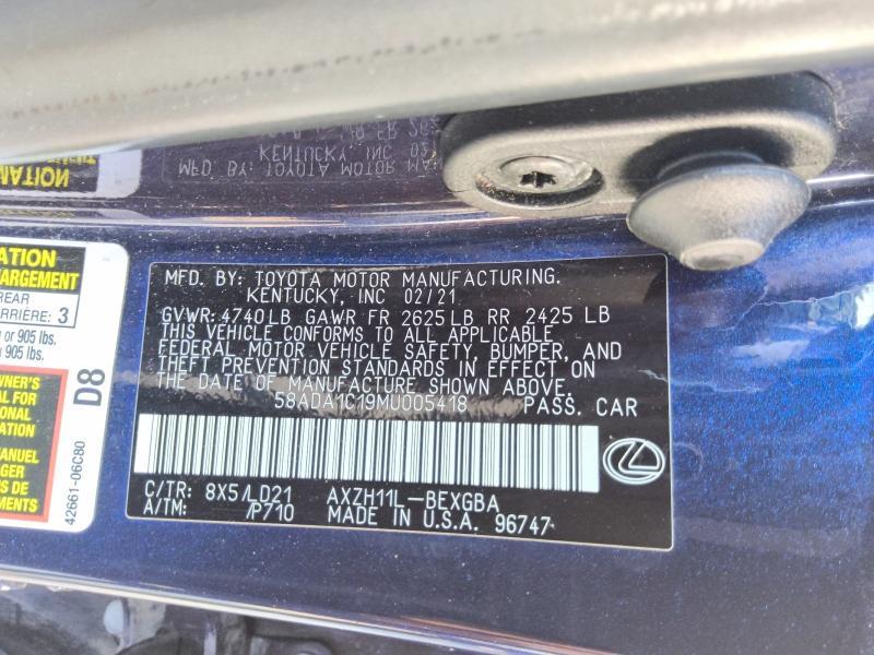 2021 Lexus ES 300H