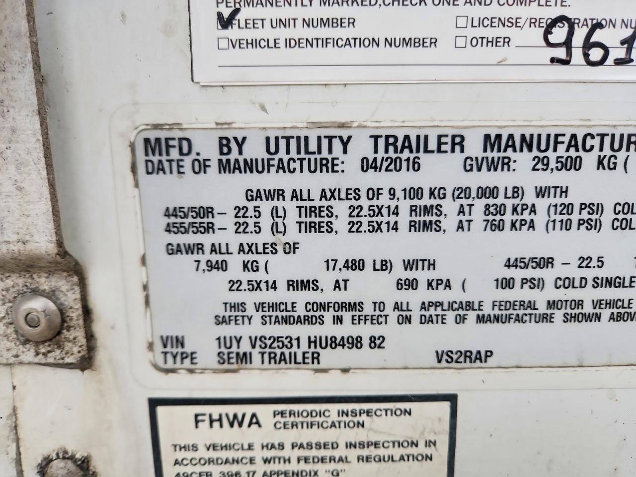 2017 Utility Trailer Mfg. 3000R