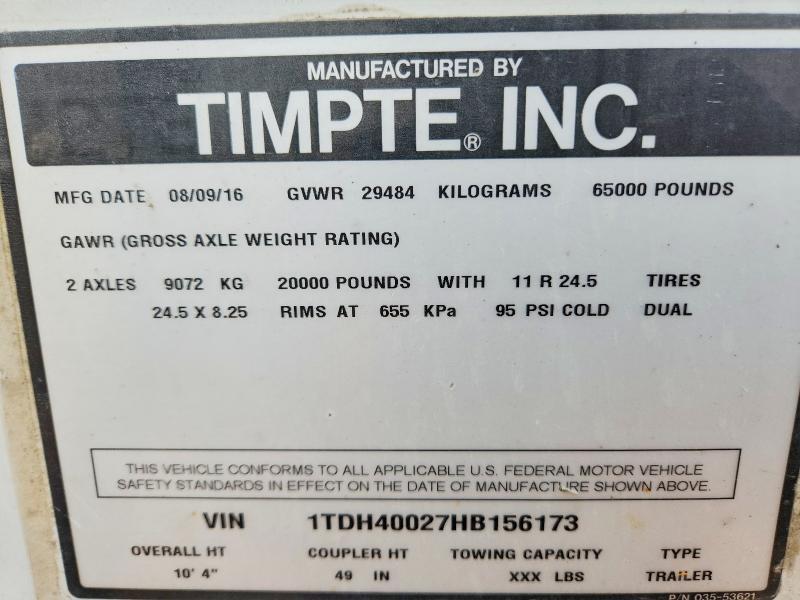 2017 Timpte Semi Hopper Trailer