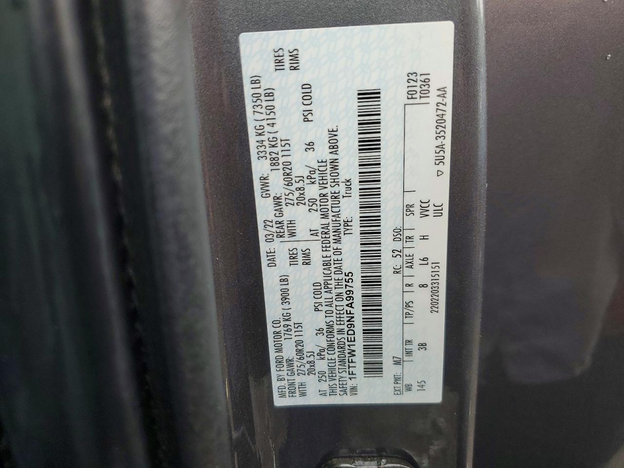 2022 Ford F150 Supercrew