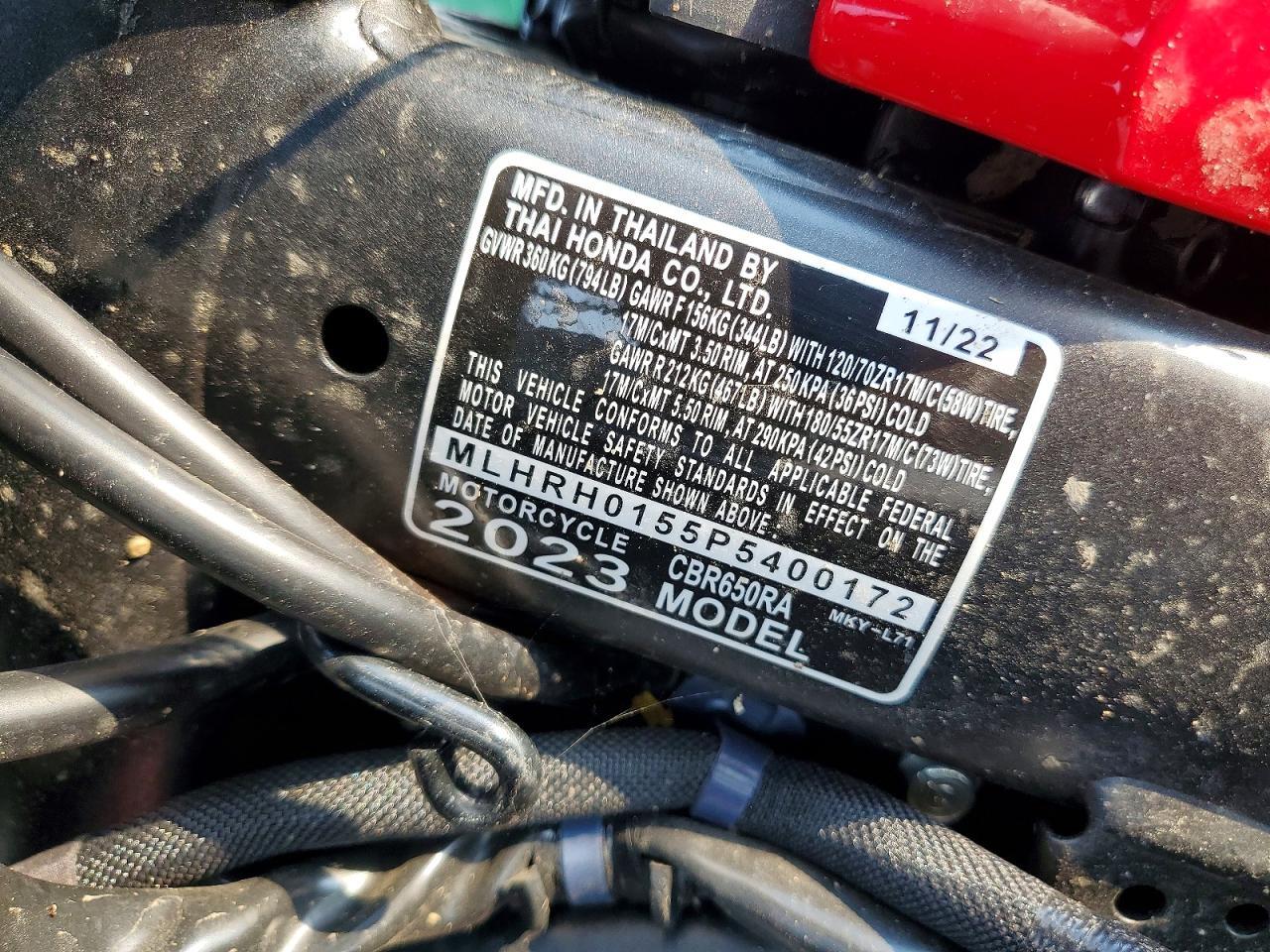 2023 Honda CBR650 RA