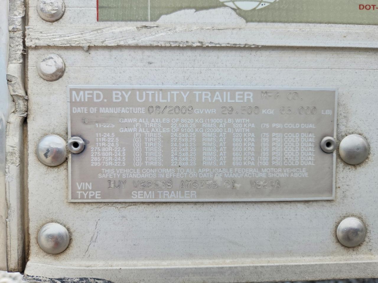 2010 Utility VS2RA Refrigerated Van Trailer