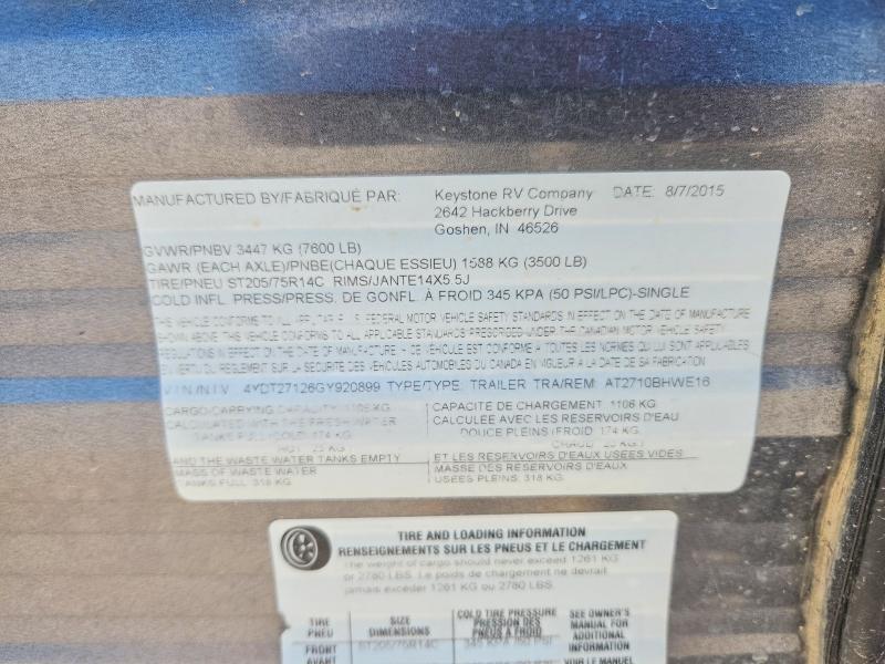 2016 Keystone Aspen 2460RLS