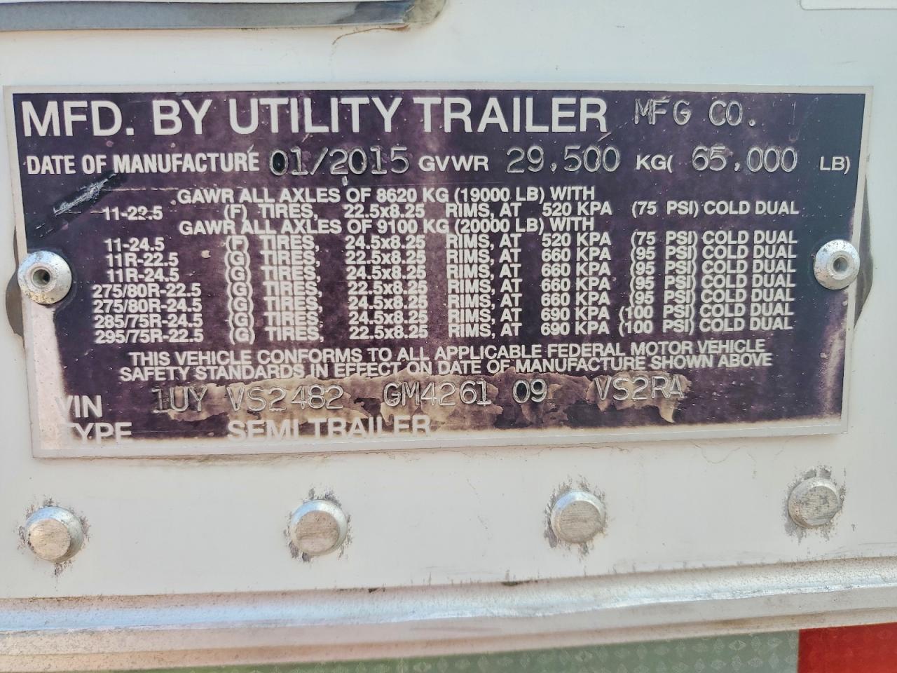 2016 Utility Trailer 2016 Utility VS2RA Refrigerated Van Trailer