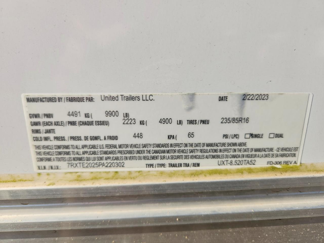 2023 United UXT-8.520TA52 Enclosed Cargo Trailer
