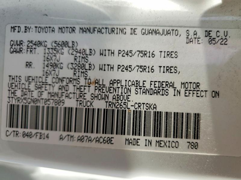2022 Toyota Tacoma SR