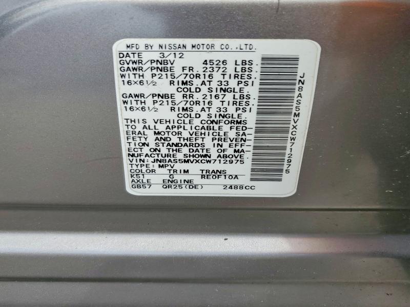 2012 Nissan Rogue s