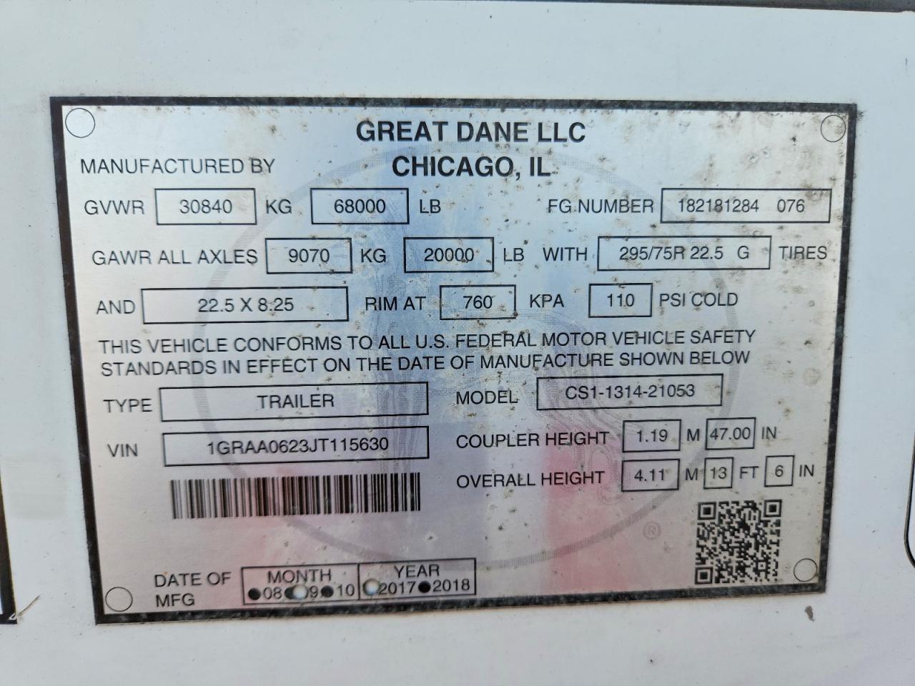 2018 Great Dane DRY Van