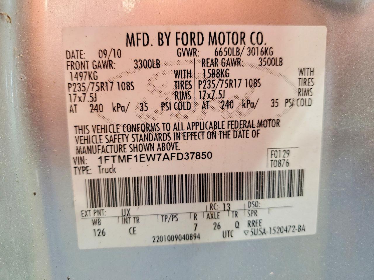 2010 Ford F150