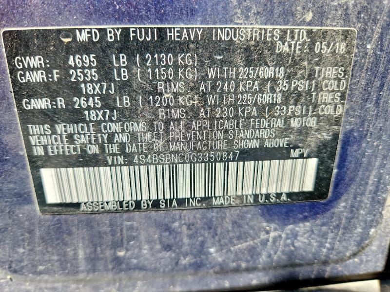 2016 Subaru Outback 2.5i Limited