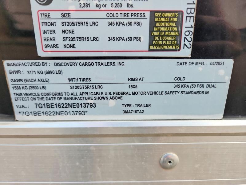 2022 Iowasation 2022 Discovery Cargo DMA716TA2 Enclosed Cargo Trai