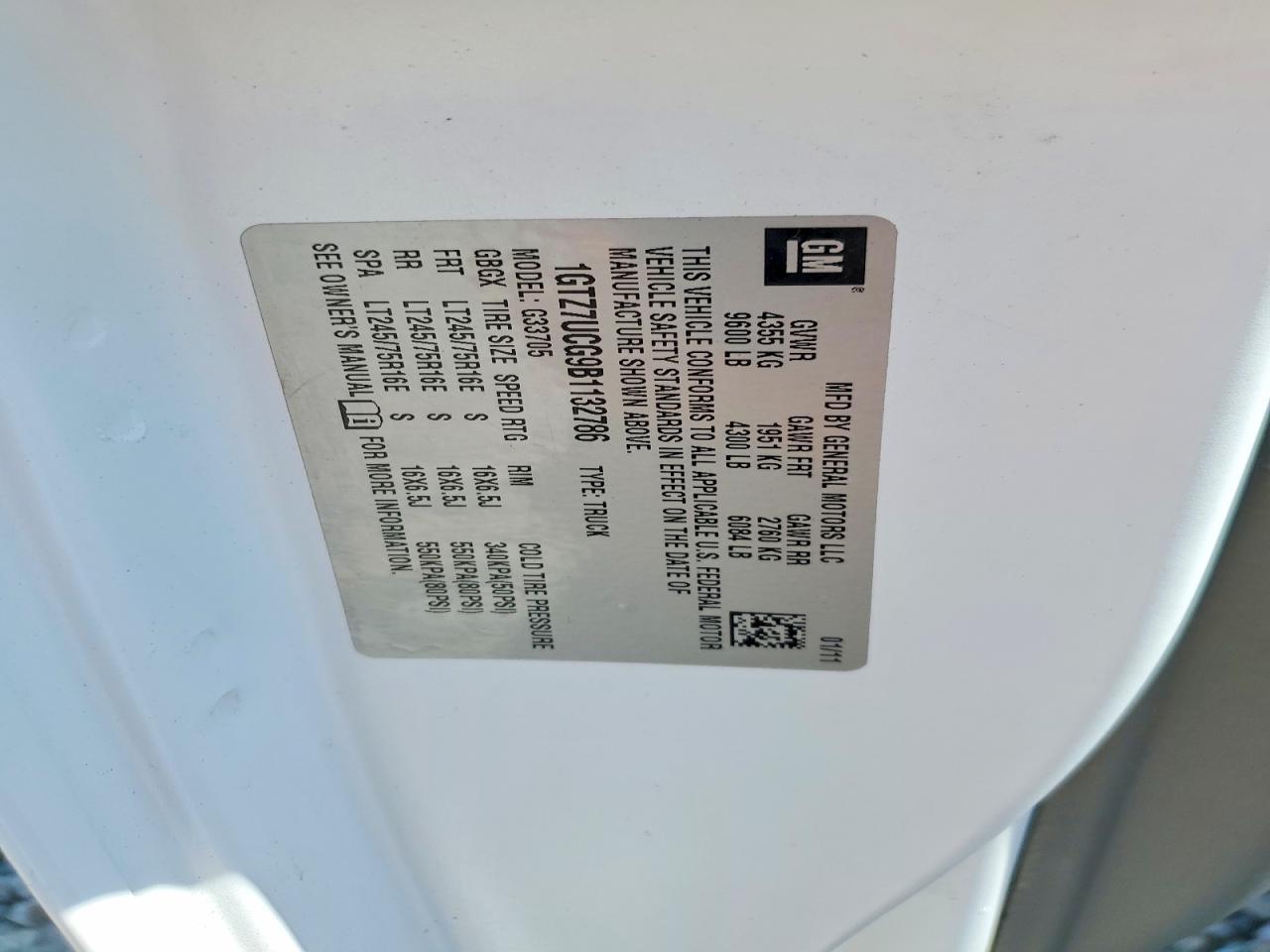 2011 GMC Savana G3500