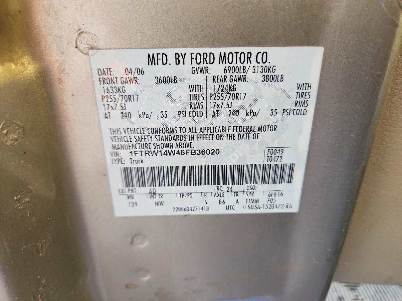 2006 Ford F150 Supercrew