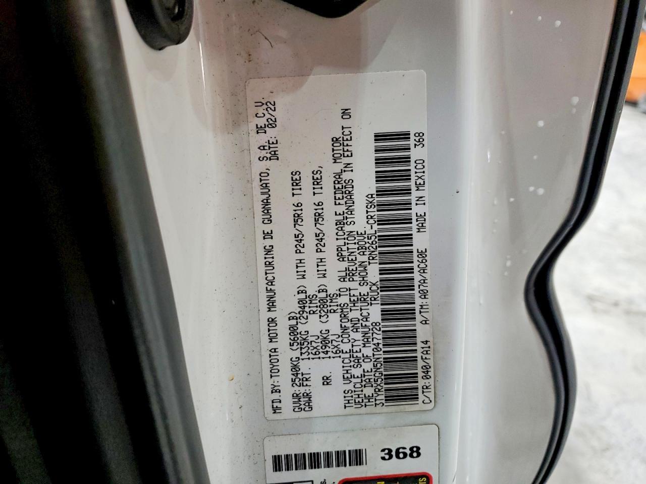 2022 Toyota Tacoma SR