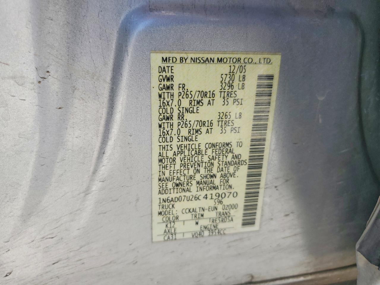 2006 Nissan Frontier SE