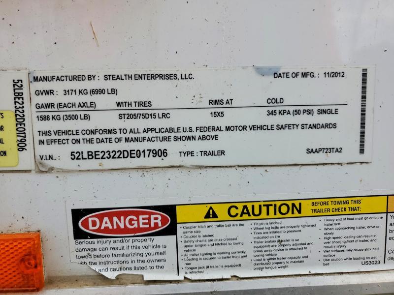 2013 Stealth LTH SAAP723TA2 Enclosed Cargo Snowmobile Trailer