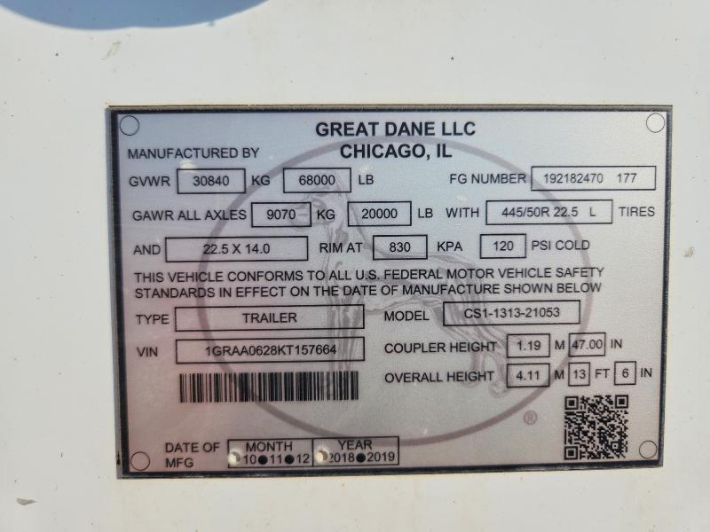 2019 Great Dane 2019 Great Dane Cs1-1313-21053 dry van Trailer