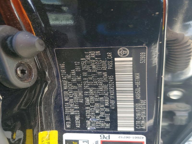 2012 Toyota Camry le