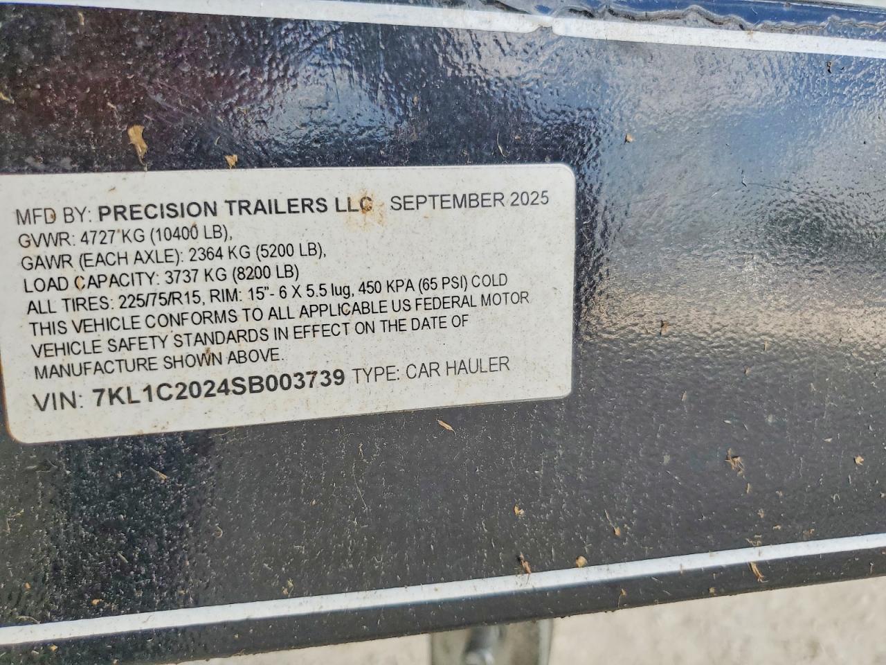 2025 Precision Equipment Trailer