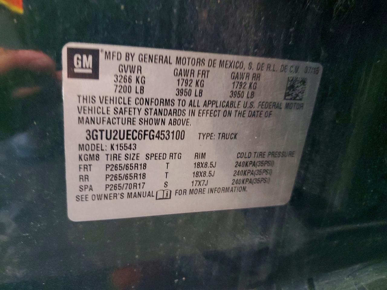 2015 GMC Sierra K1500 SLE